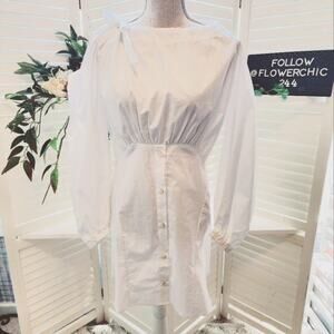 RACHEL COMEY WHITE SHOULDER TIE DRESS SIZE 4